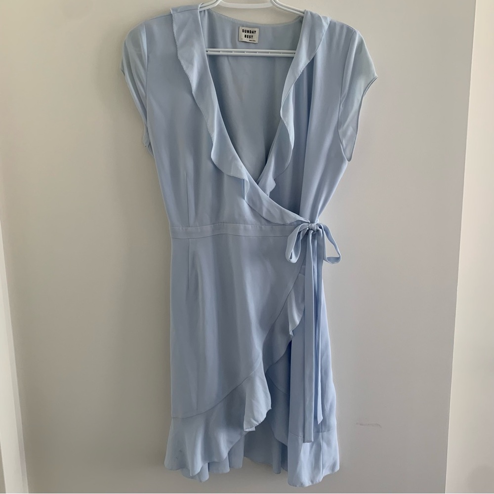 SUNDAY BEST wrap dress, blue